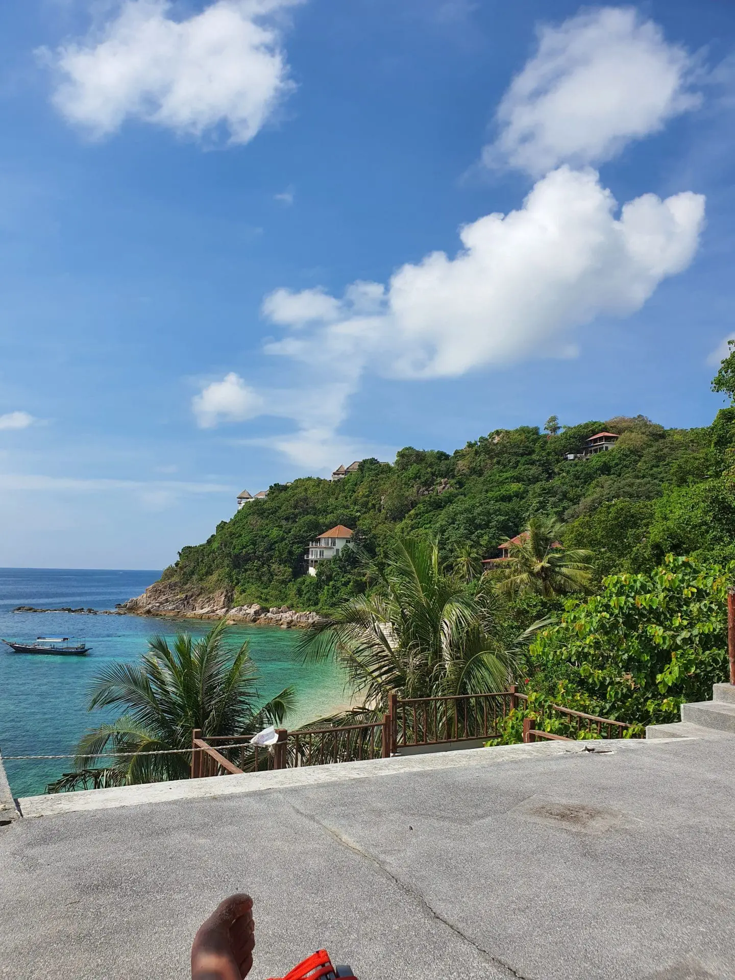 Photo of Scenic coastal view featuring a hillside with greenery and a clear blue sky. | Wander Sober