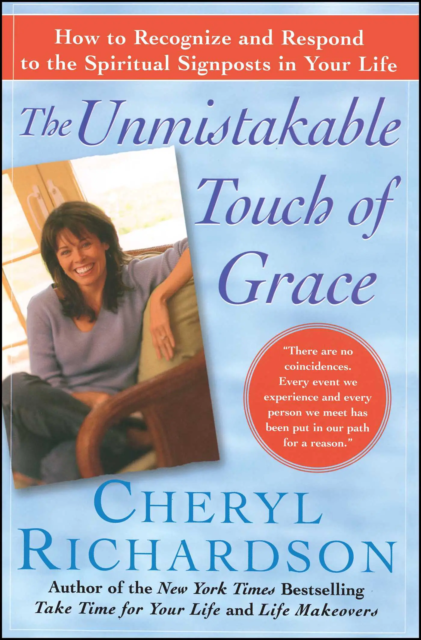 Photo of Book cover of 'The Unmistakable Touch of Grace' by Cheryl Richardson featuring a woman smiling. | Wander Sober