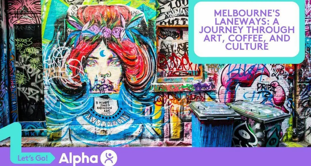 Photo of Colorful street art mural featuring a woman's face with vibrant hair in Melbourne's laneways. | Wander Sober