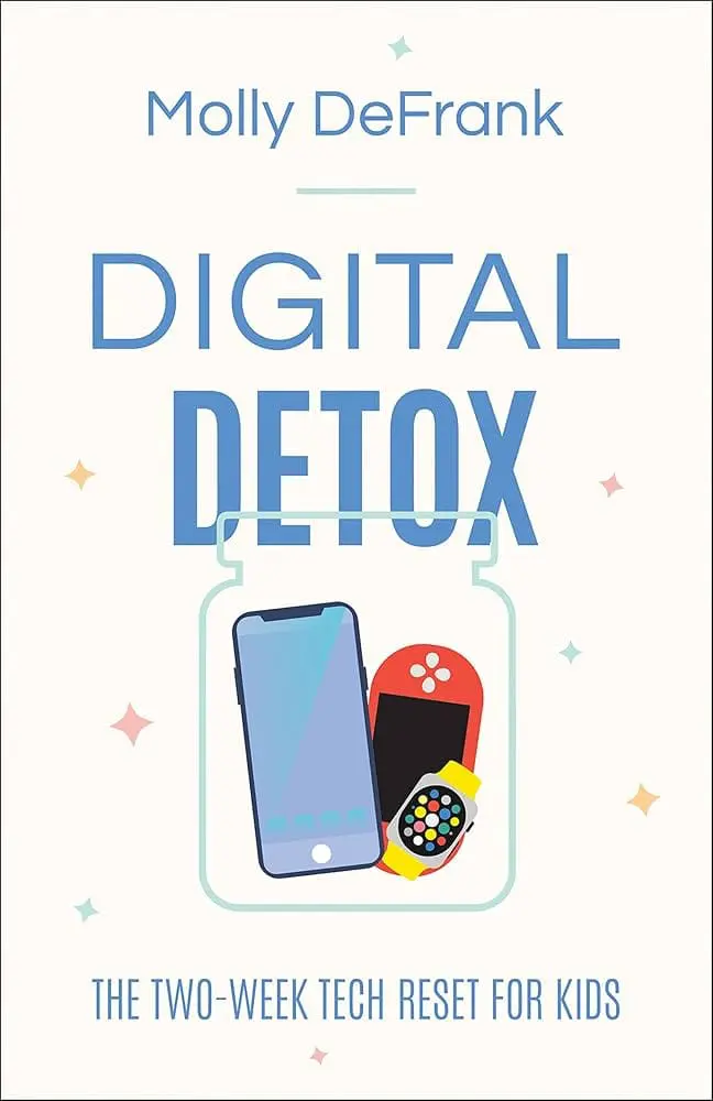 Photo of Book cover of 'Digital Detox' by Molly DeFrank featuring a jar and various tech devices. | Wander Sober