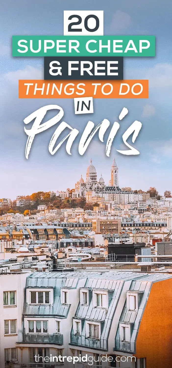 Photo of View of Paris skyline featuring the Sacré-Cœur Basilica on a hilltop during sunset. | Wander Sober