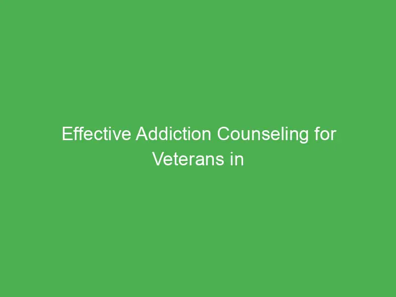 Effective Addiction Counseling for Veterans in Australia: Support and Recovery Solutions